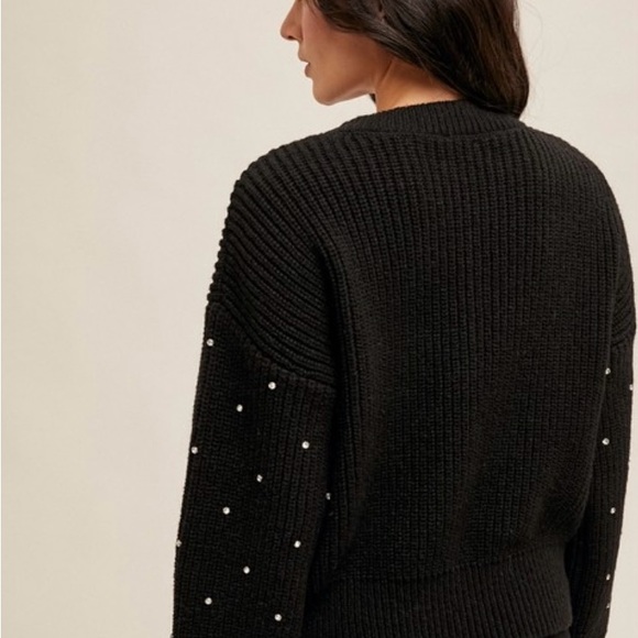 New Hem & Thread Rhinestone Crewneck Sweater - Picture 3 of 3